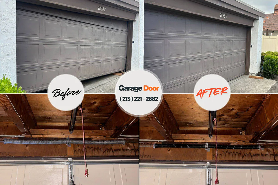 Before and after: garage door repair 44688